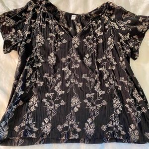 Old Navy Black Floral Shirt